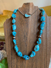 Load image into Gallery viewer, Real slab turquoise choker on chain