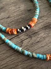 Load image into Gallery viewer, The Vibrant- Spiny oyster and Navajo pearls Choker