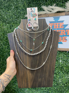 14 inch long chain with real turquoise nuggets