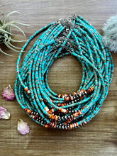Load image into Gallery viewer, The Vibrant- Spiny oyster and Navajo pearls Choker