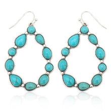 Load image into Gallery viewer, Teardrop Semi Genuine Stone Fish Hook Earrings