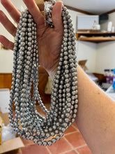 Load image into Gallery viewer, 8 mm Silver Plated Pearls Necklace