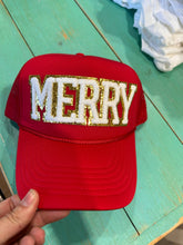 Load image into Gallery viewer, Chenille Merry Trucker Hat