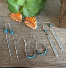 Load image into Gallery viewer, Real Turquoise Dangle Earrings