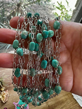 Load image into Gallery viewer, 14 inch long chain with real turquoise nuggets