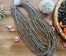Load image into Gallery viewer, 26 Inch Silver Pearls Necklace