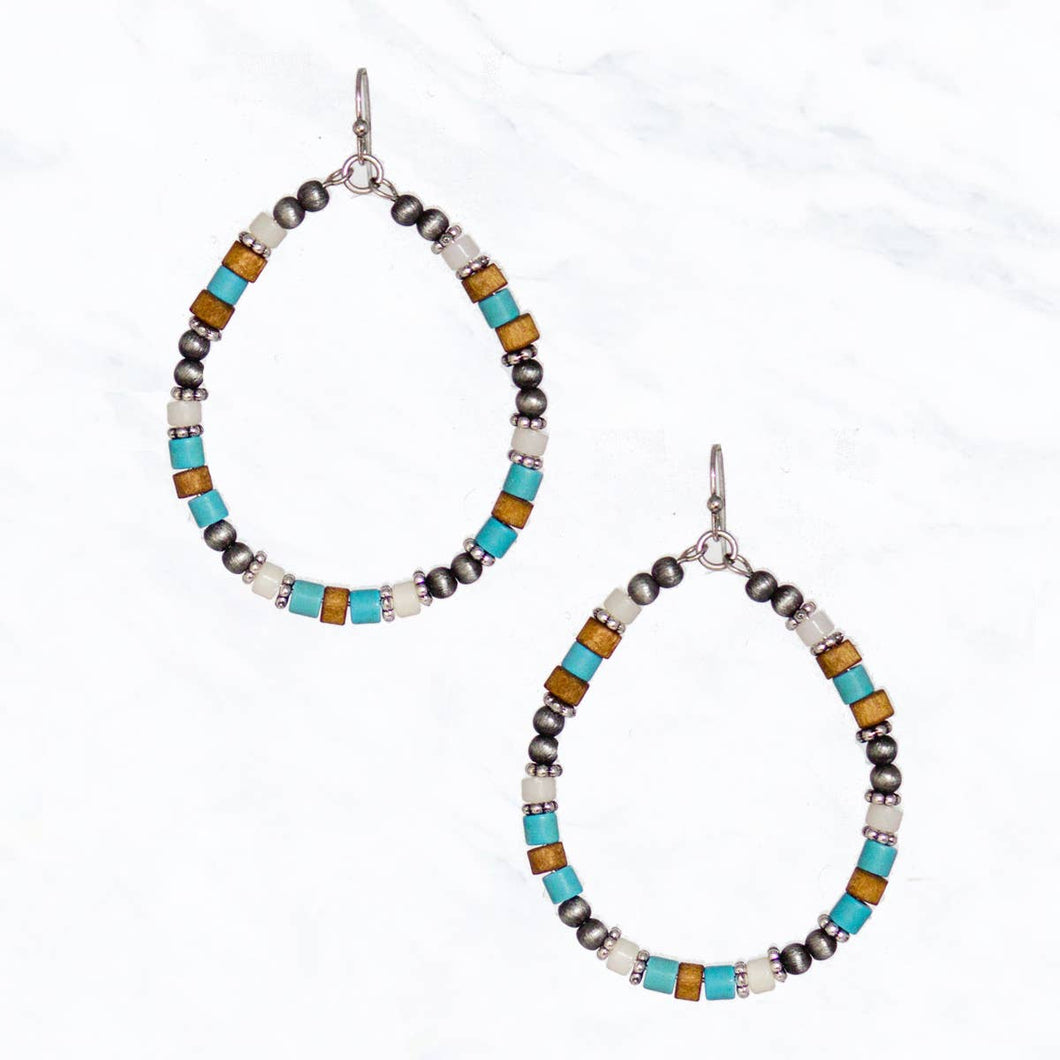 Western Navajo Teardrop Hoop Earring