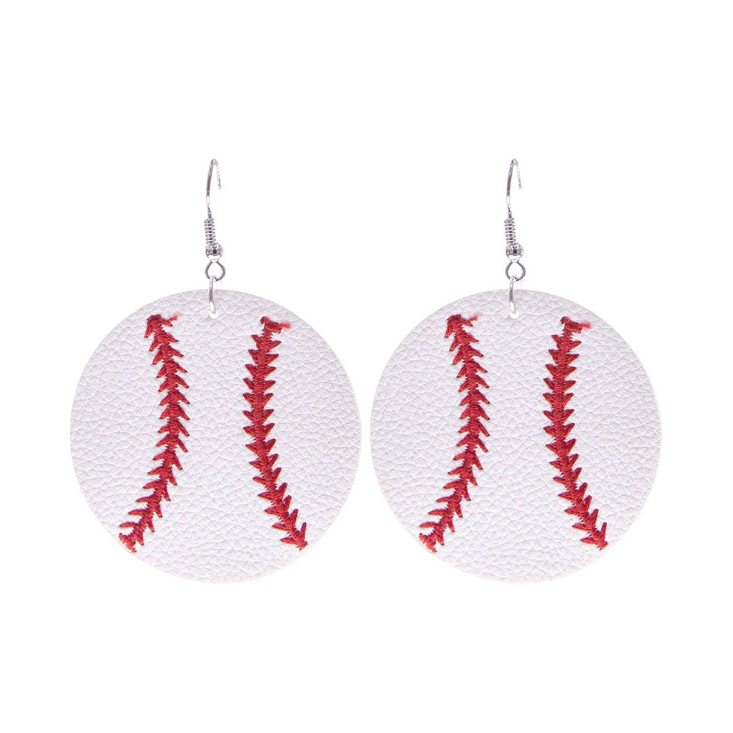 Baseball Sports Leather Earrings