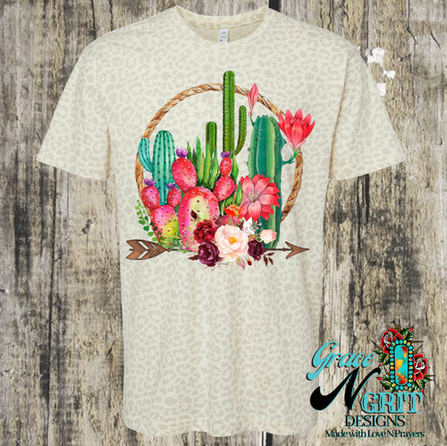 Natural Leopard Cactus tee