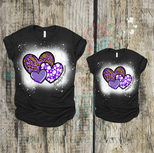 3 Purple Hearts: DV Awareness Adult Sizing