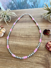 Load image into Gallery viewer, 20 Inch 6 Mm Silver Plated And Pink Mermaid Beads