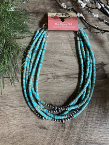 Real Navajo choker with composite turquoise - best seller