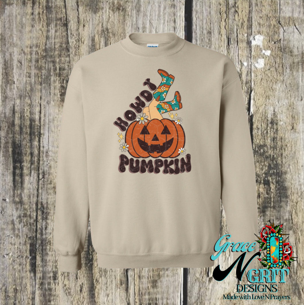 Howdy Cowgirl Pumpkin Sweatshirt
