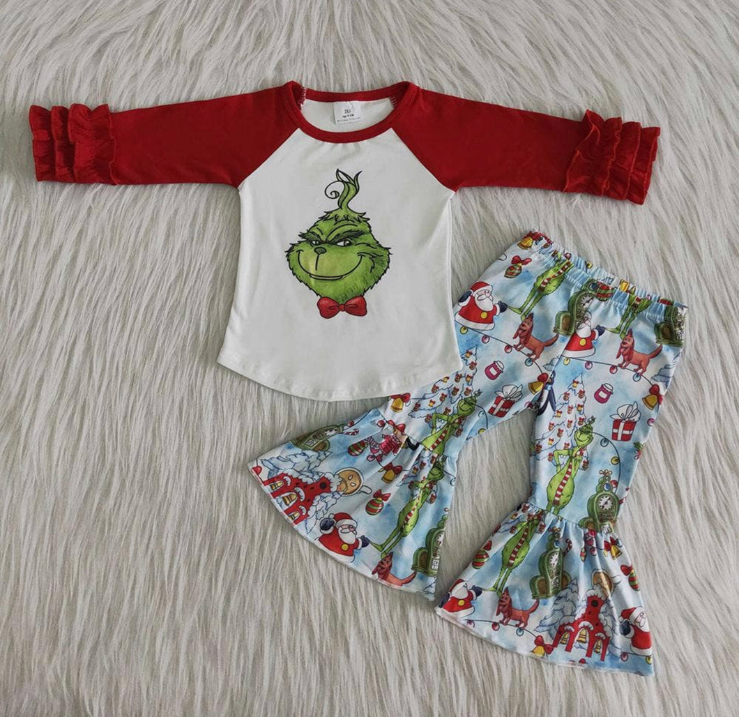 Green Monster Christmas Bell Set