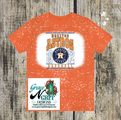 Orange Bleached Astros Tee