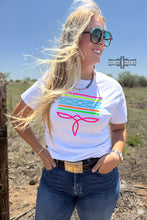Load image into Gallery viewer, WHITE- Neon Boot Stitch Tee
