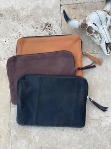 Cowhide Pouch Bag Genuine Hair On Makeup Bag Wallet Clutch