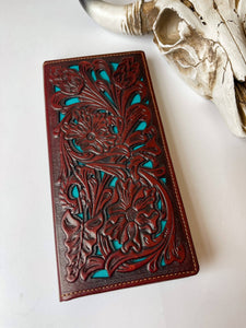 Genuine Tooled Leather Bi-Fold Wallet