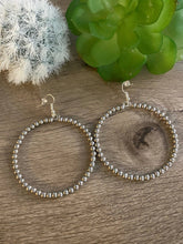 Load image into Gallery viewer, Silver Plated Pearl Hoops