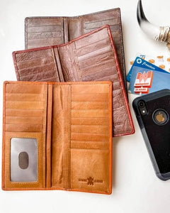 Genuine Tooled Leather Bi-Fold Wallet