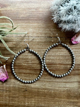 Load image into Gallery viewer, Silver Plated Pearl Hoops
