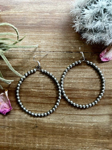 Silver Plated Pearl Hoops