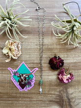 Load image into Gallery viewer, Lightening Bolt Chain choker with nugget turquoise and rhinestone