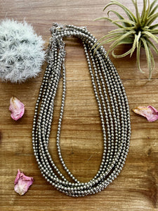 18 Inch 4mm Silver Plated Pearls Necklace
