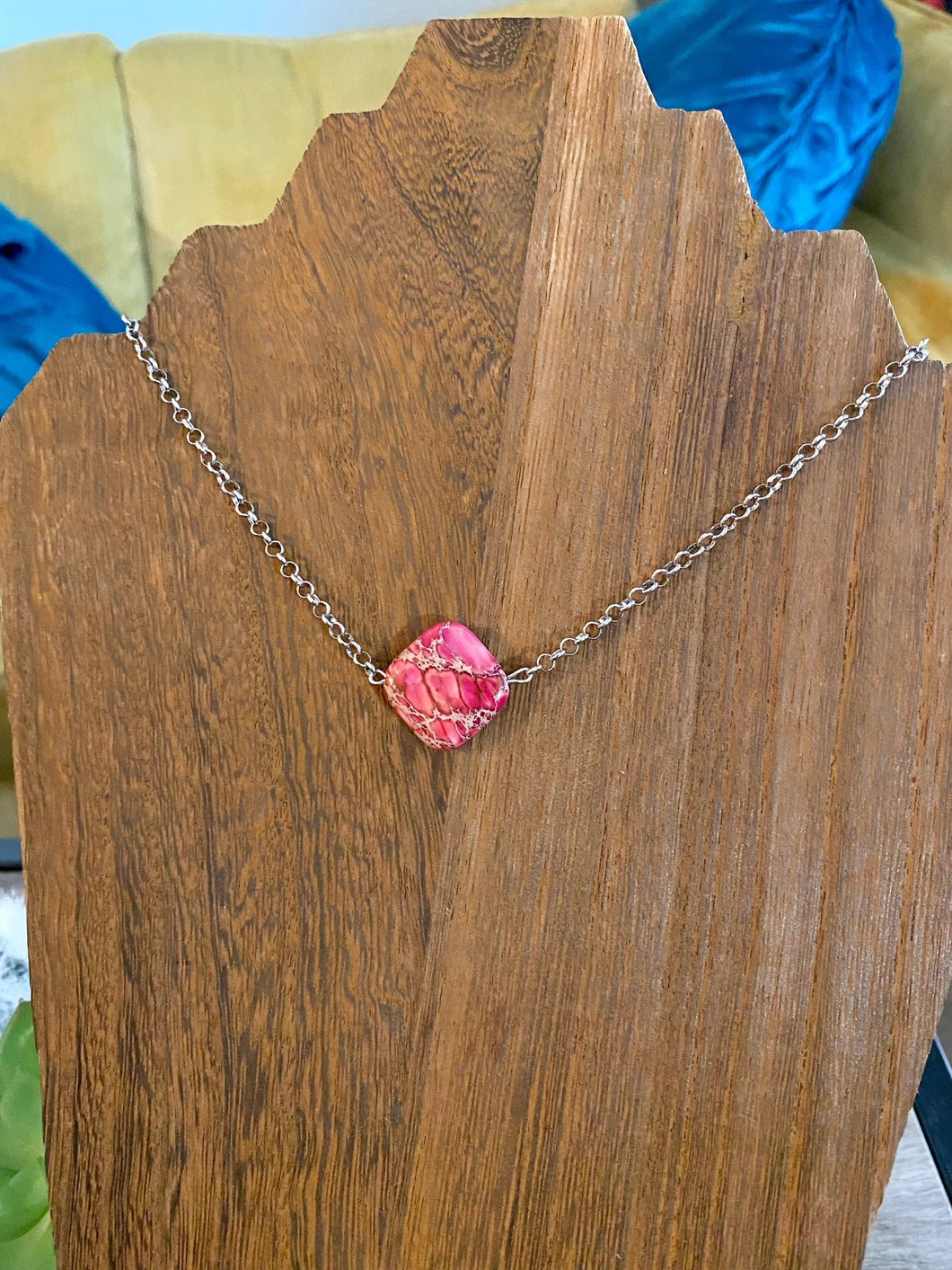 Pink Choker on chain