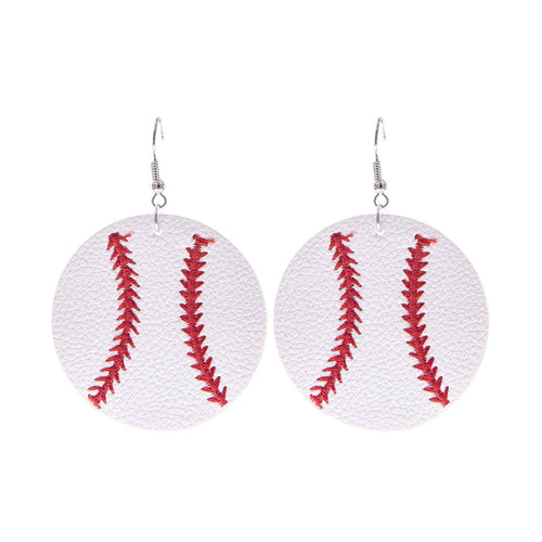 Baseball Sports Leather Earrings
