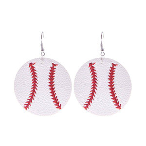 Baseball Sports Leather Earrings