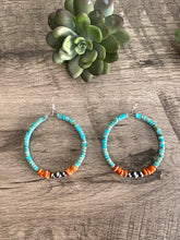 Load image into Gallery viewer, Vibrant Hoop Turquoise &amp; Spiny Oyster