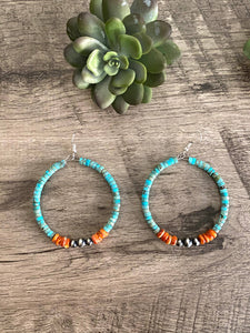 Vibrant Hoop Turquoise & Spiny Oyster