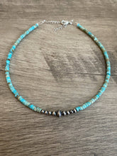 Load image into Gallery viewer, Real Navajo choker with composite turquoise - best seller