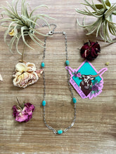 Load image into Gallery viewer, 14 inch long chain with real turquoise nuggets