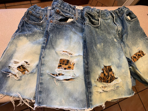 Leopard Distressed Shorts