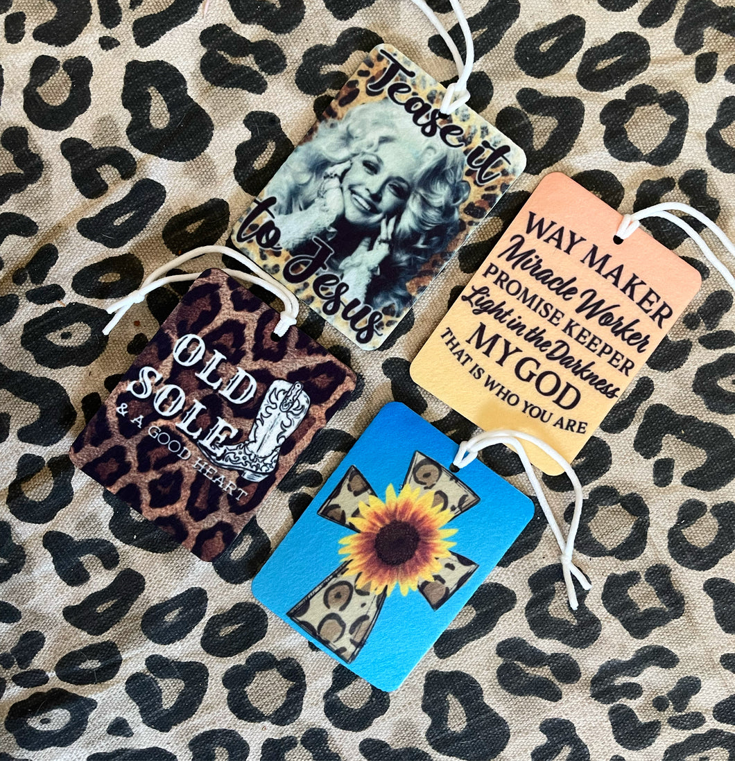 Leopard Sunflower Cross Freshie