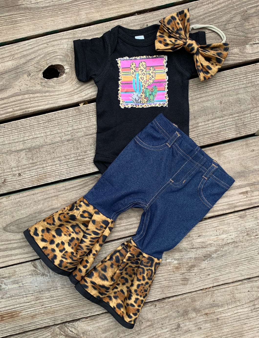 Serape Cactus Black Tee