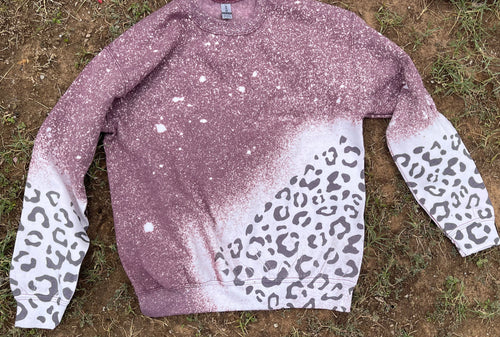 Maroon Peak-A-Boo Leopard Sweatshirt