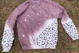 Maroon Peak-A-Boo Leopard Sweatshirt