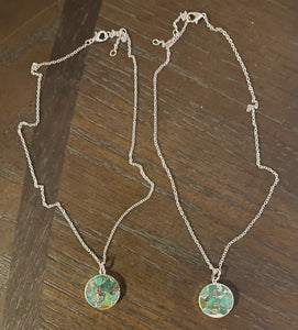 Composite Kingman Turquoise Pendant Necklace