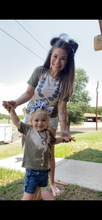 Load image into Gallery viewer, Olive Bleached Squash Blossom Tee