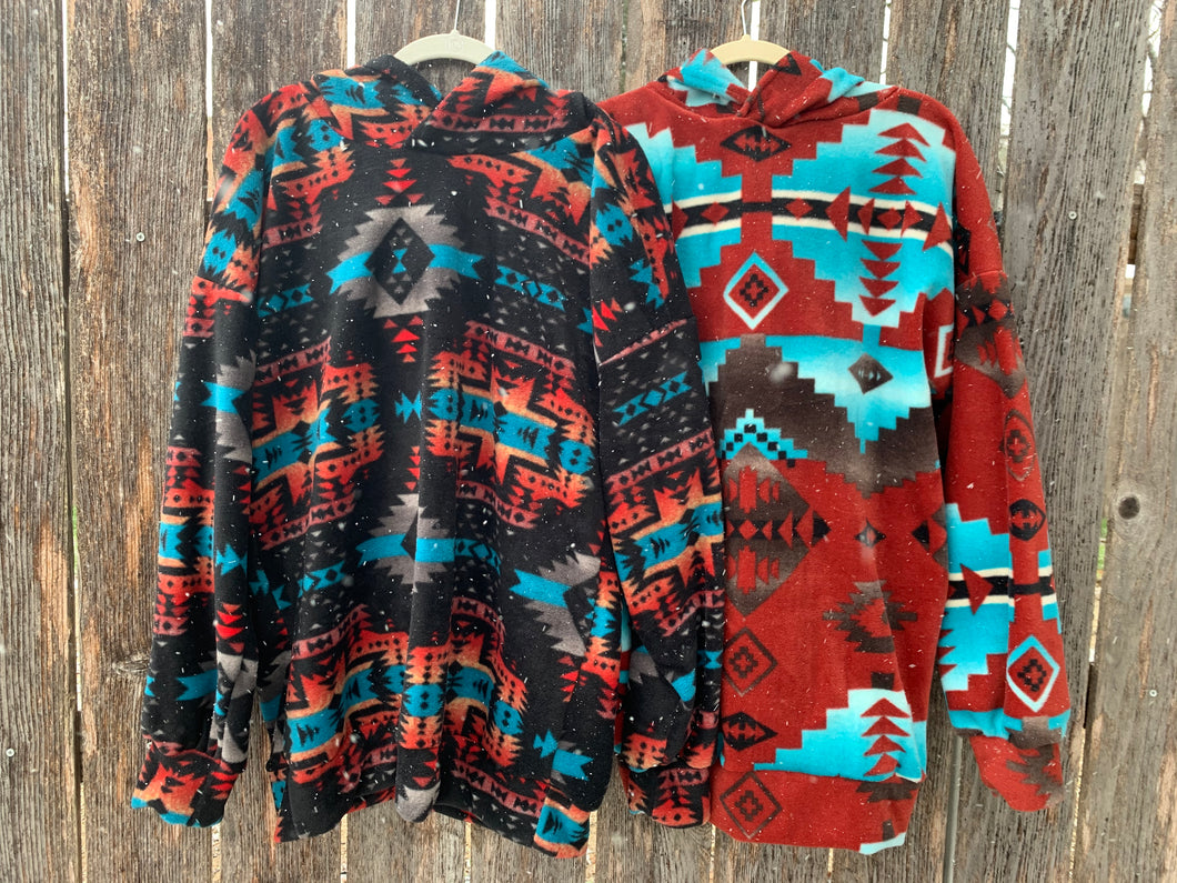 Maroon Aztec Hoodie