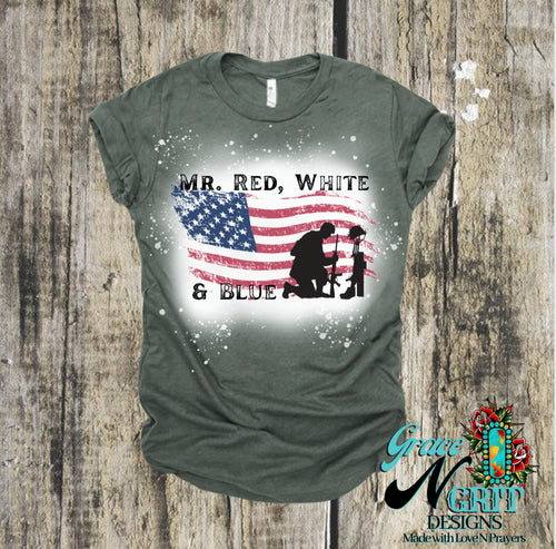 Bleached Mr. Red, White & Blue