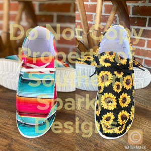 Serape & Sunflower Canvas Shoes