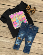 Load image into Gallery viewer, Serape Cactus Black Tee