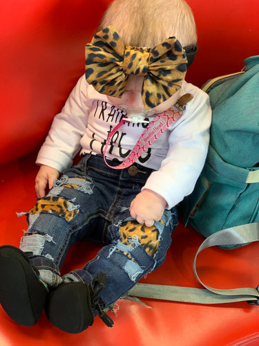 Distressed Leopard Skinny Jeans