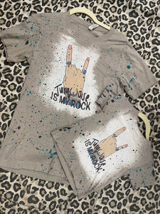 Splatter Turquoise is My Rock Kid Tee
