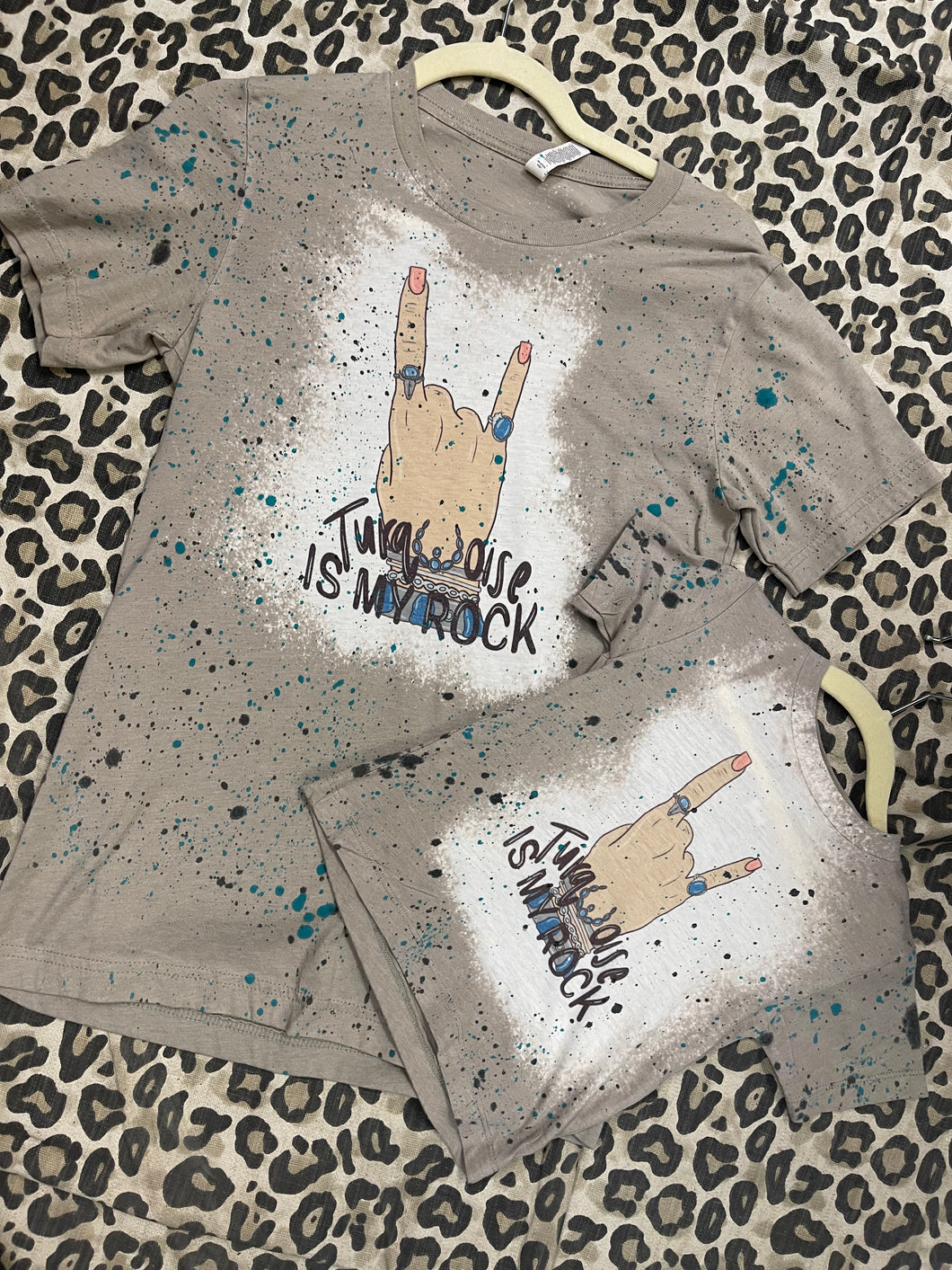 Splatter Turquoise is My Rock Kid Tee