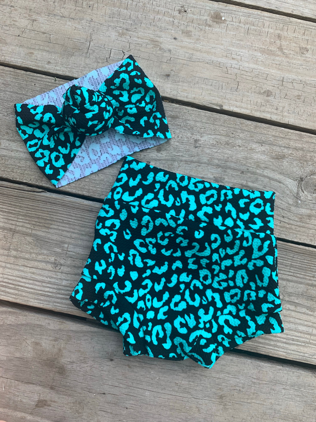 Teal Leopard Hair Accessories